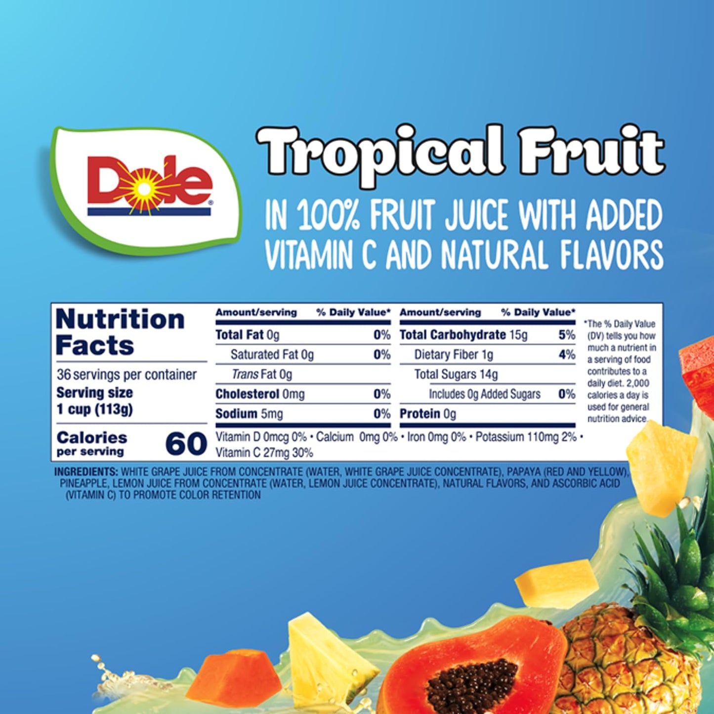 Dole Tropical Fruit Cups in 100% Juice