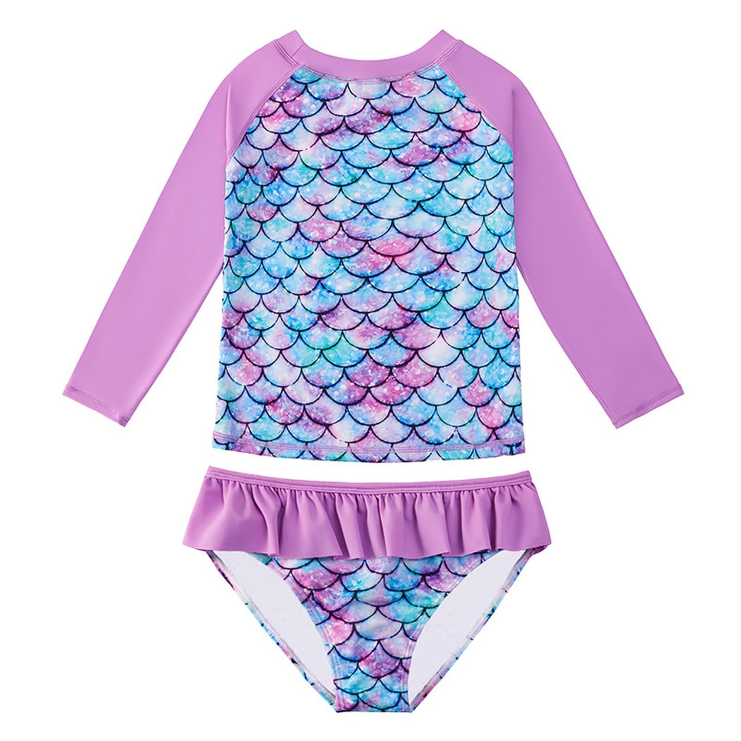 Girls Long Sleeve Rash Guard Swim Set