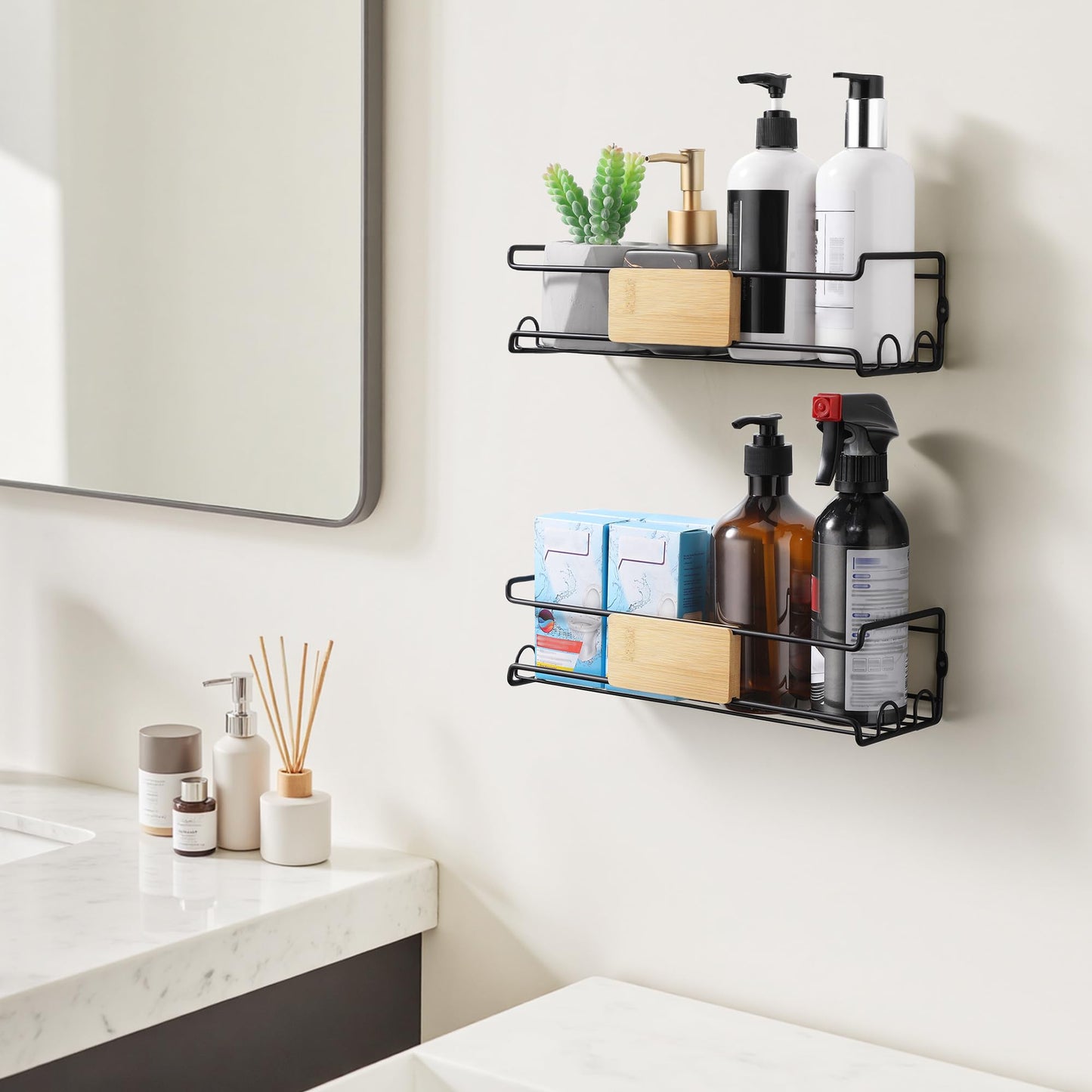 4-Pack Wall Spice Rack for Kitchen Storage