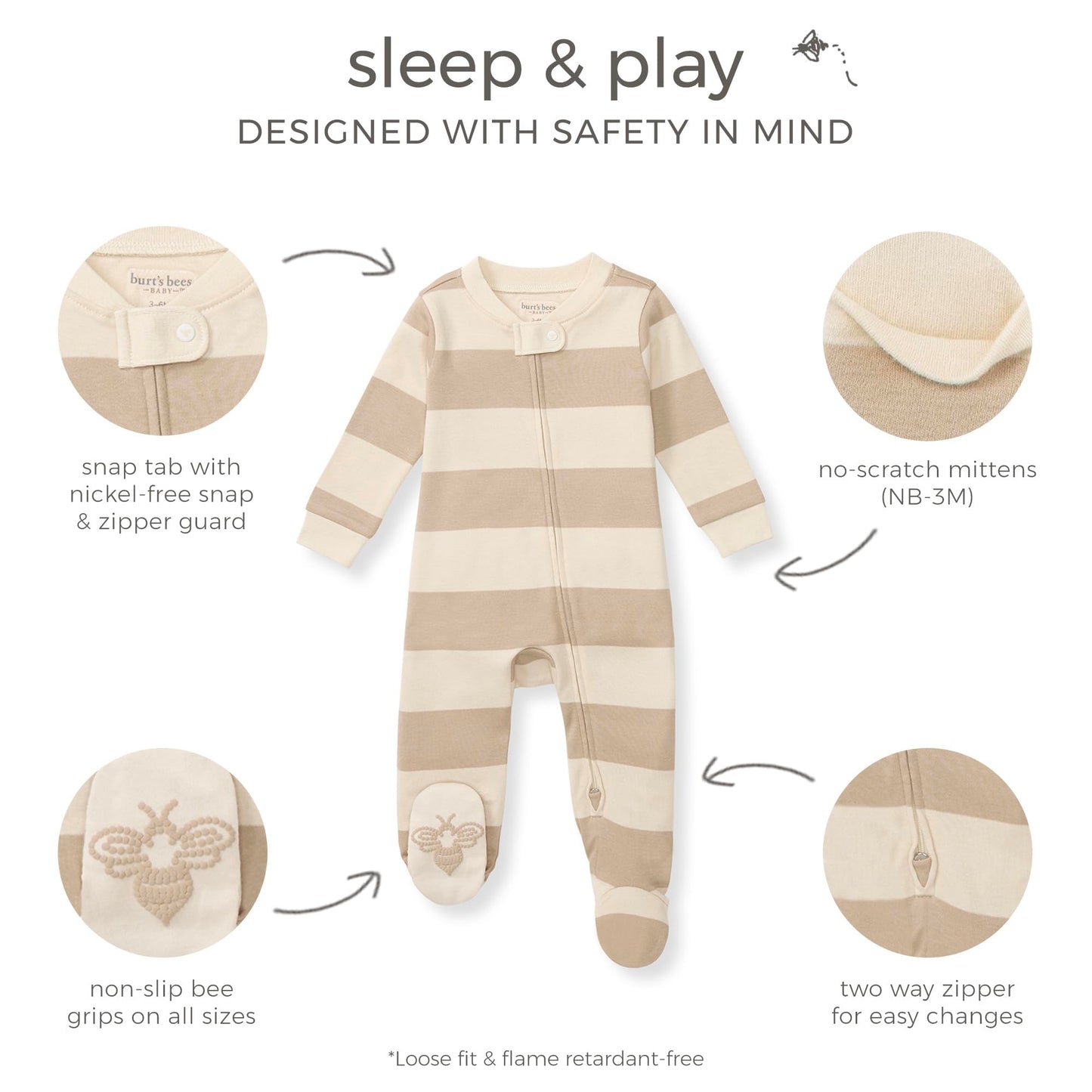 Burt's Bees Baby Organic Cotton Footed Pajamas
