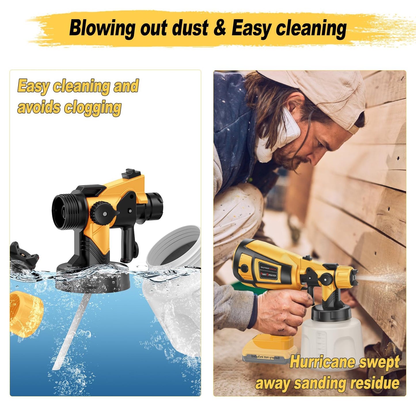 Cordless Paint Sprayer for Dewalt 20V Battery