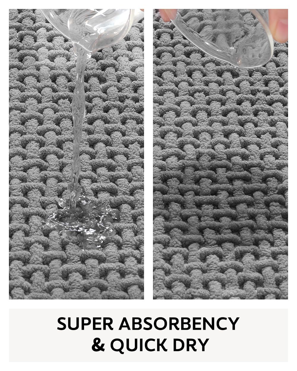 Chenille Bath Mat Non Slip Quick Dry 17"x24"