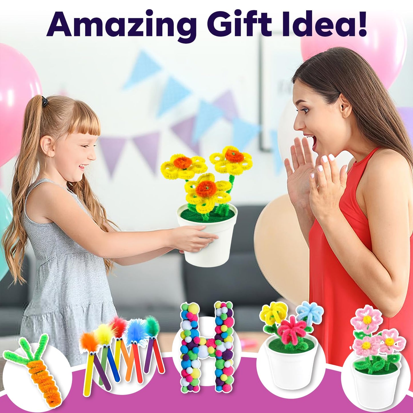 FUNZBO 1200pcs Arts and Crafts Supplies for Kids