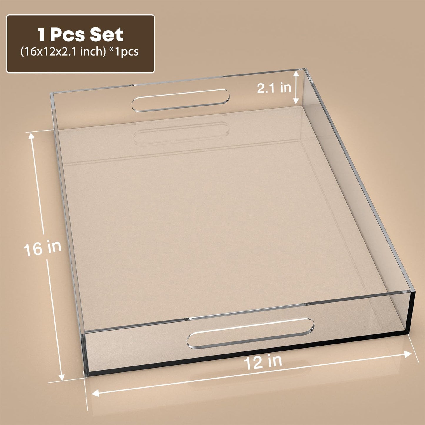Acrylic Serving Tray with Handles by Qdetak