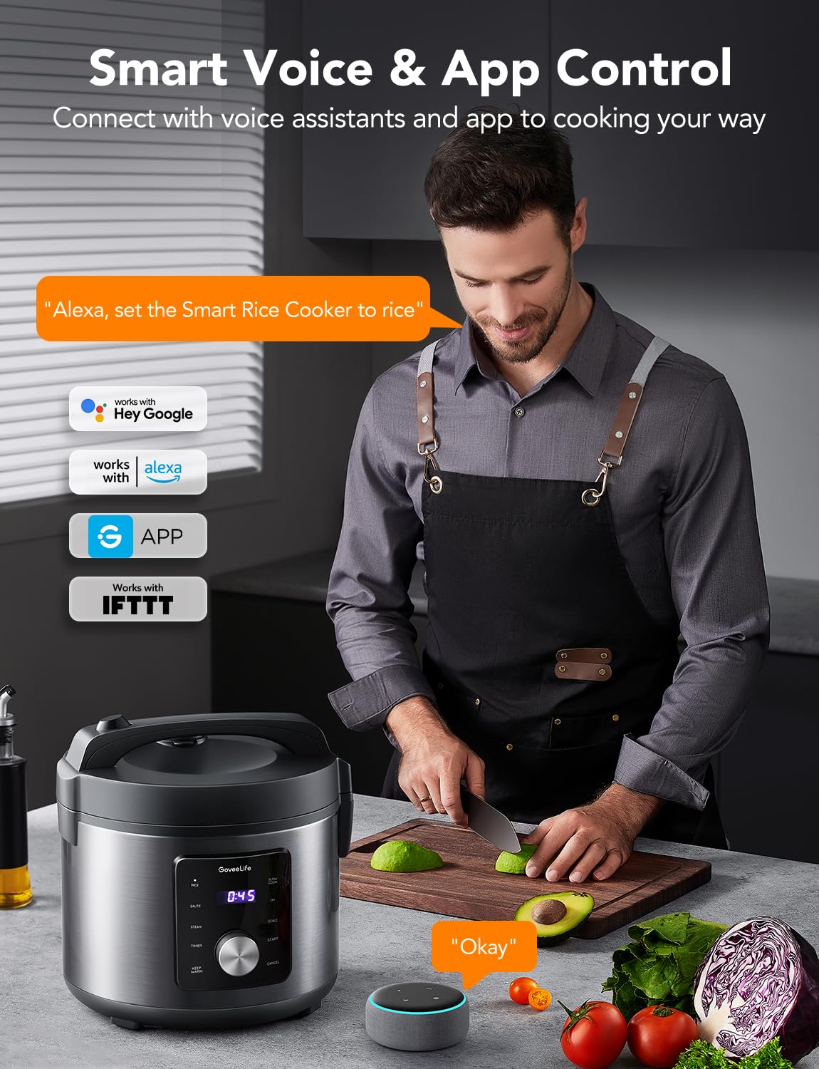 GoveeLife 6-in-1 Smart Rice Cooker & Multi-Cooker