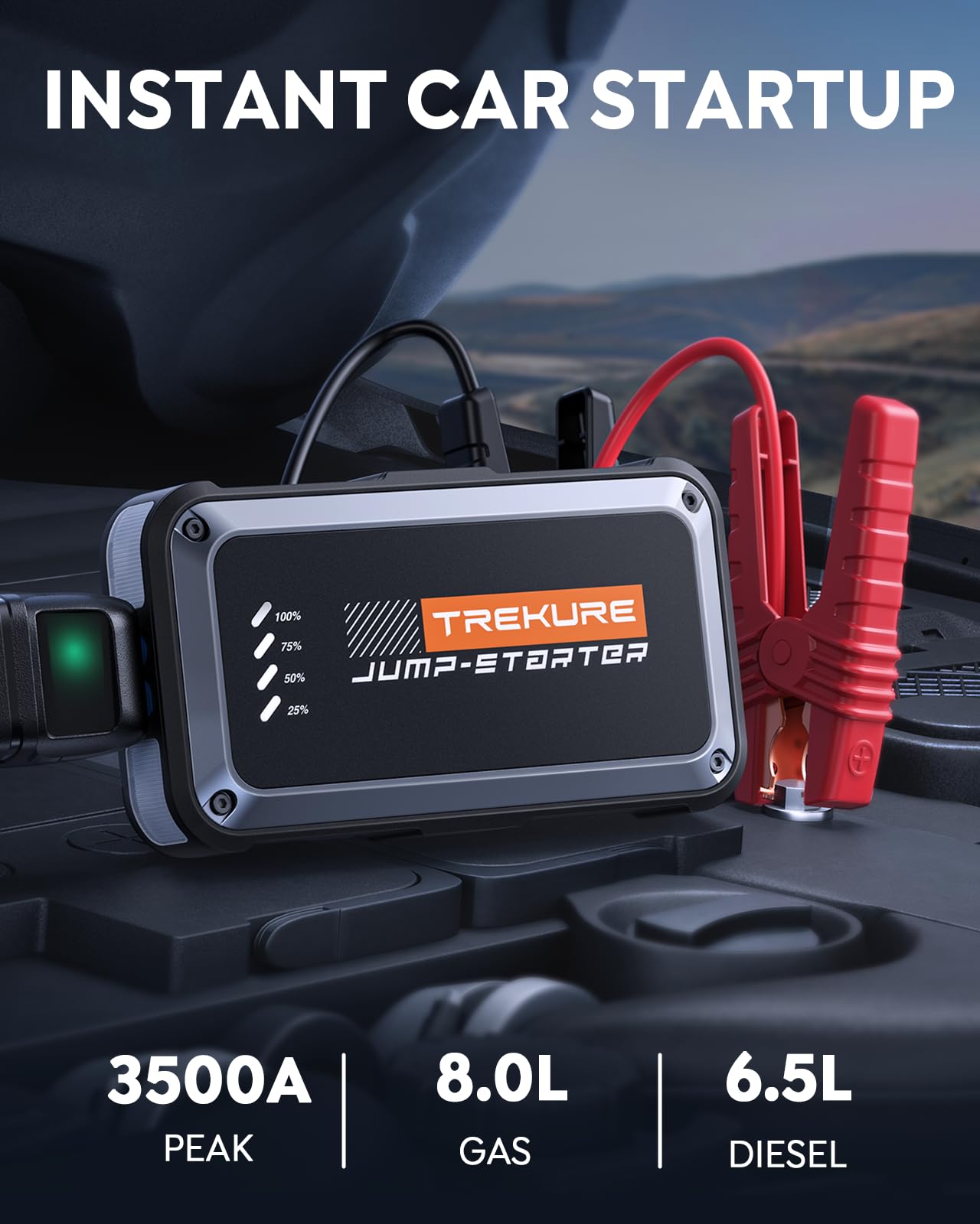 TREKURE 3500A Portable Car Jump Starter