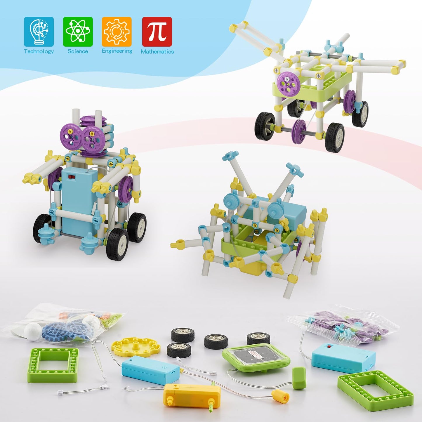 STEM Building Kit 430 Pieces for Kids