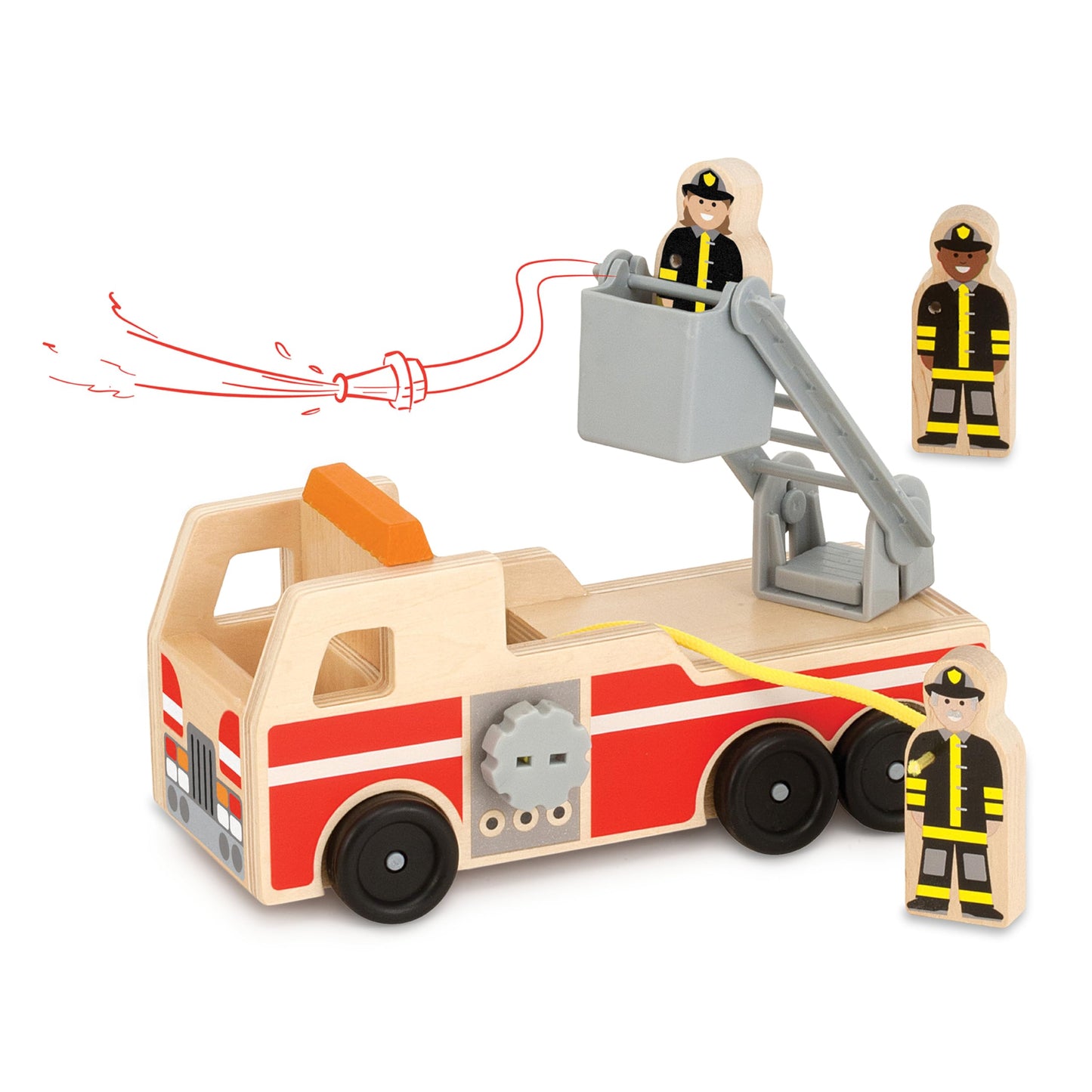 Melissa & Doug Wooden Fire Truck Toy Set