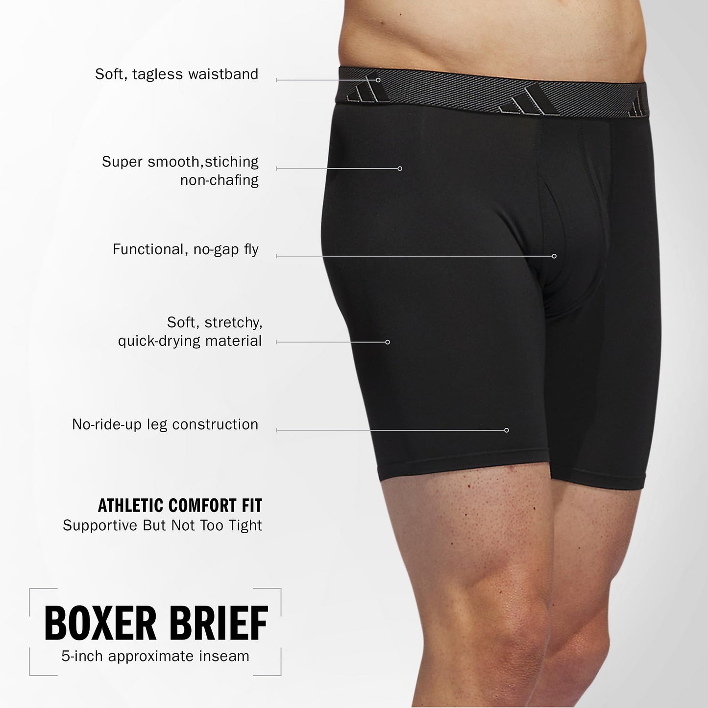6 adidas Men's Performance Microfiber Boxer Briefs
