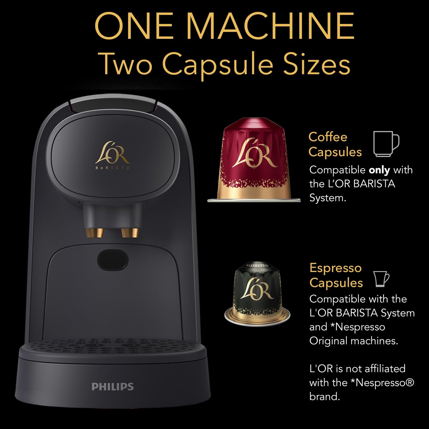 L'OR Barista Coffee and Espresso Machine Combo