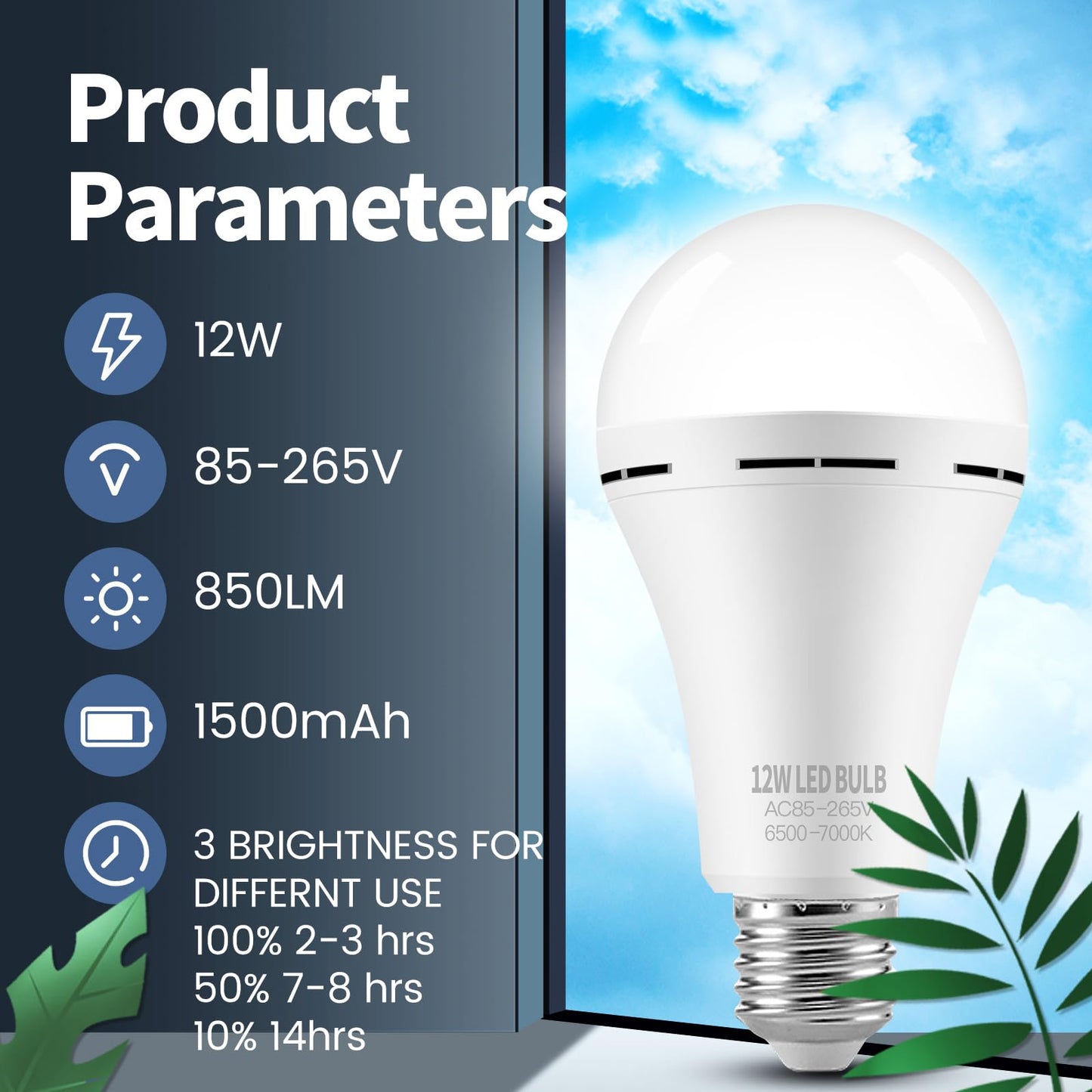 Emergency Rechargeable LED Light Bulb - 4 Pack