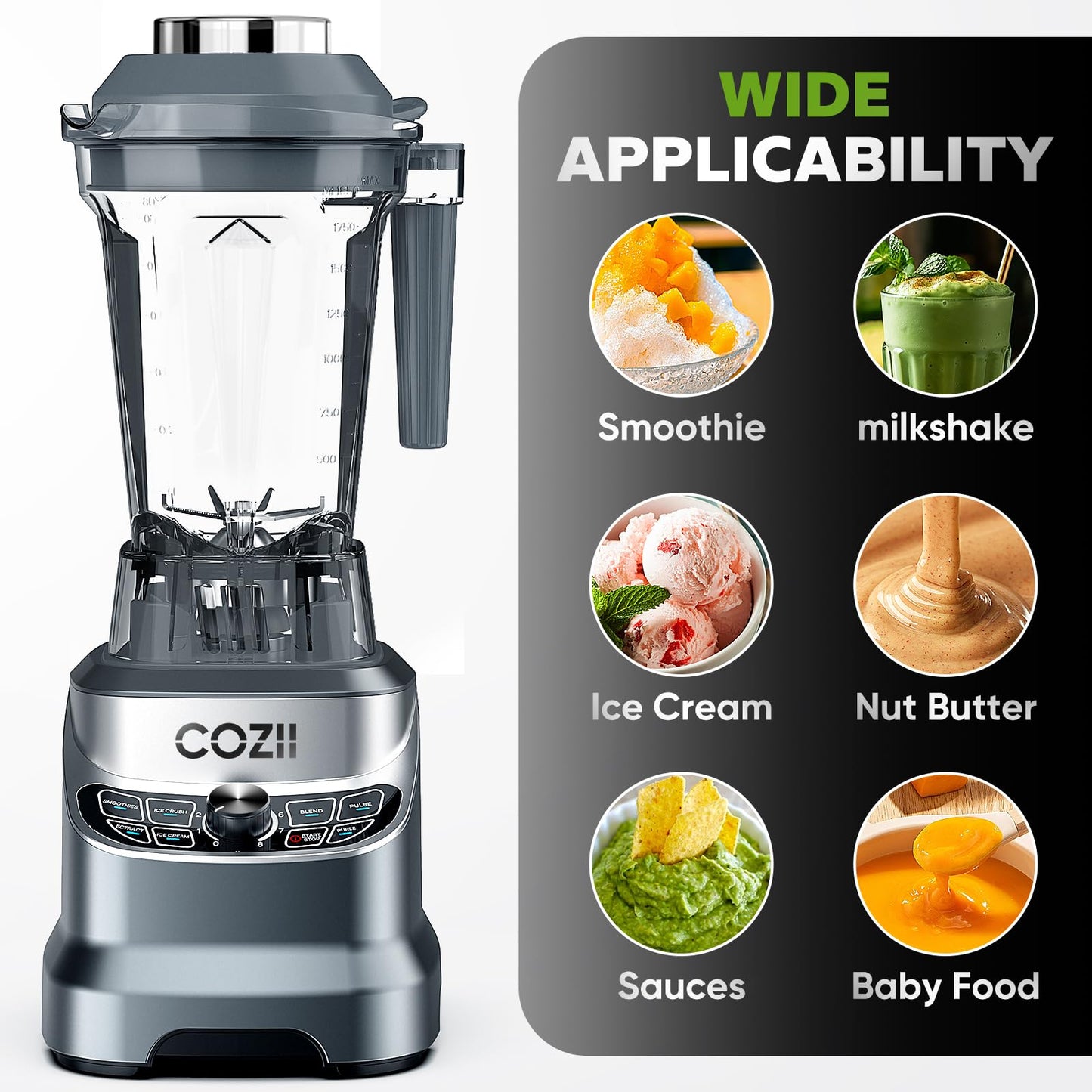 2000W Commercial Blender with 64 Oz Pitcher