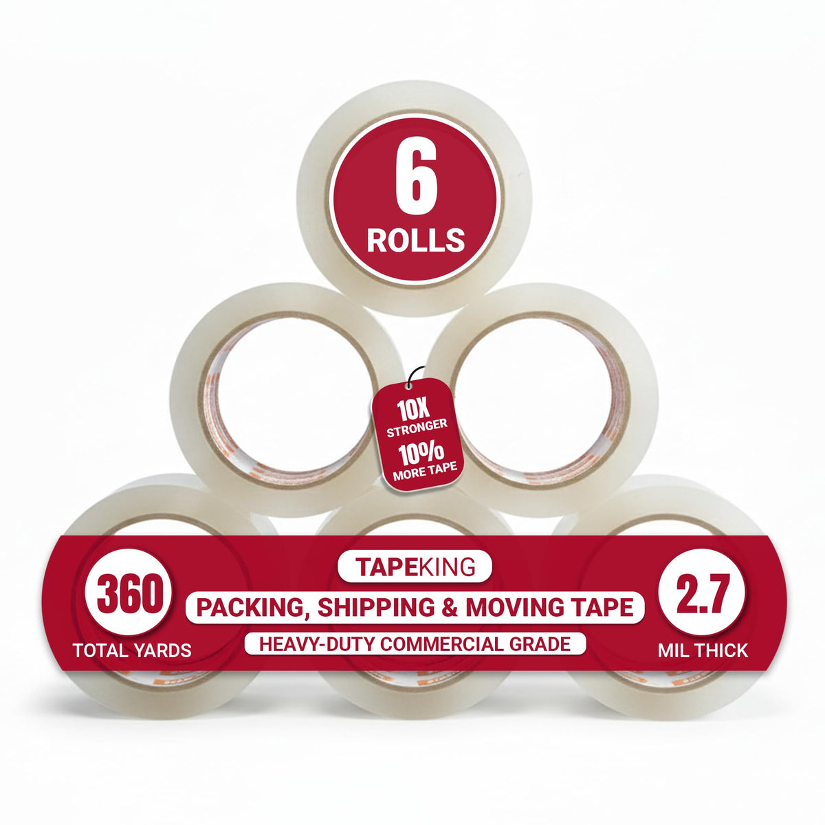 6 Pack Heavy Duty Packing Tape Rolls