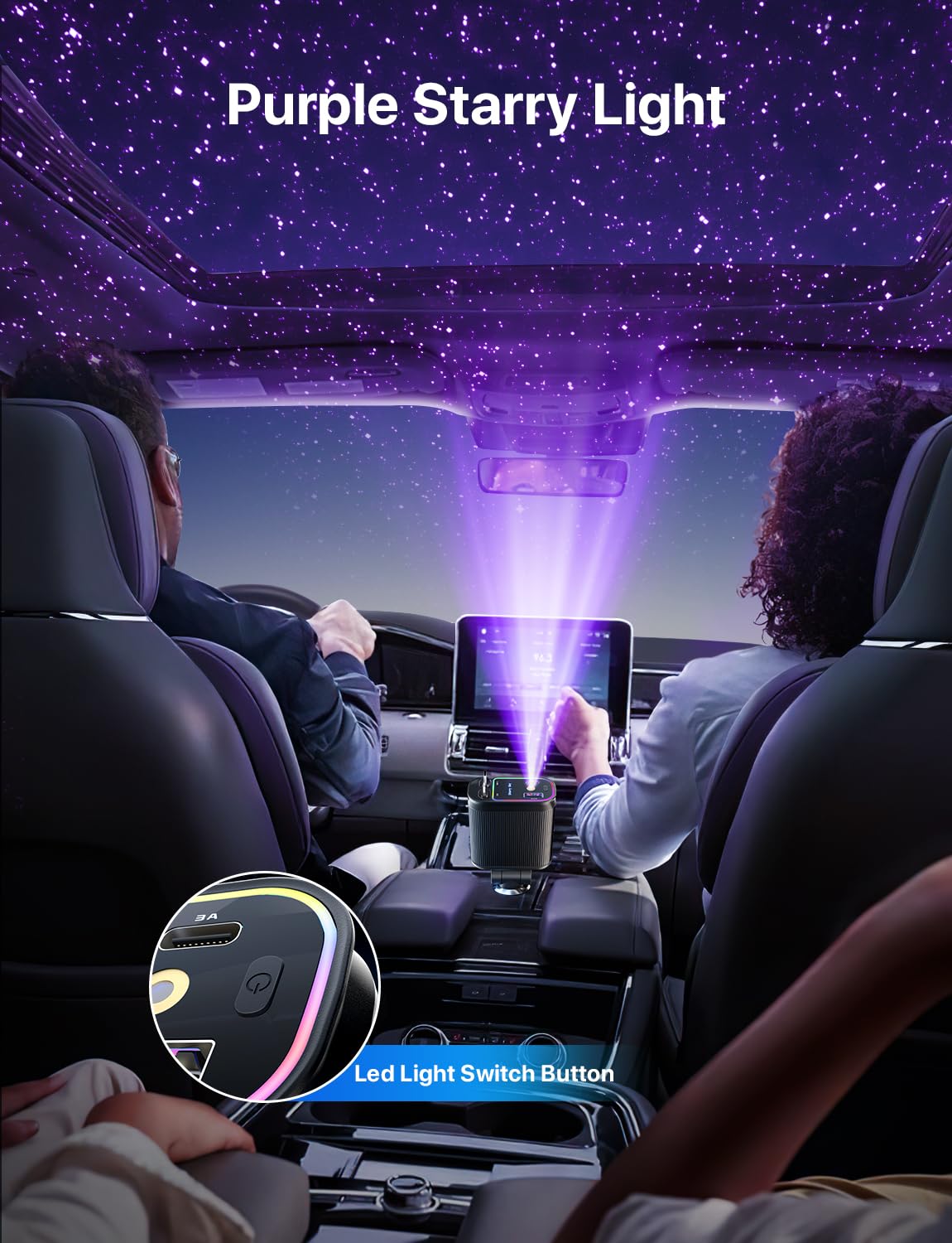 4-in-1 Retractable Car Charger with Fast Charging