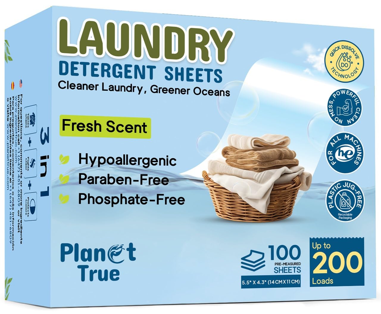 Eco-Friendly Laundry Detergent Sheets – 200 Loads
