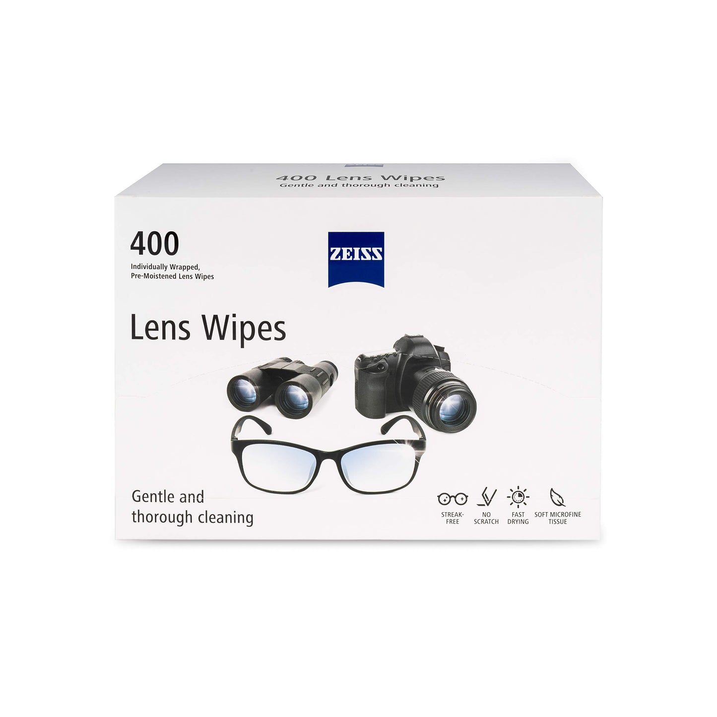 400 ZEISS Pre-Moistened Alcohol Wipes for Glasses