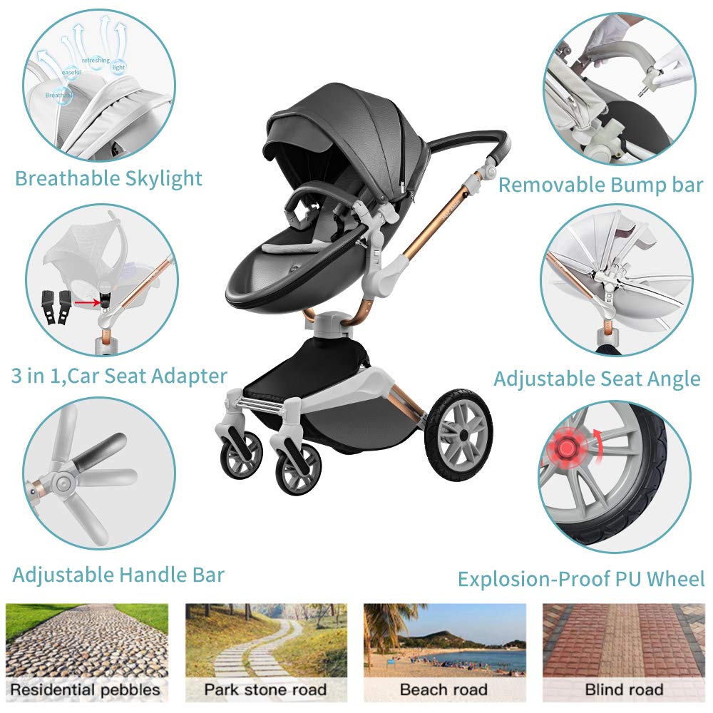Hot Mom 2 Ultra Baby Stroller with 360° Rotation