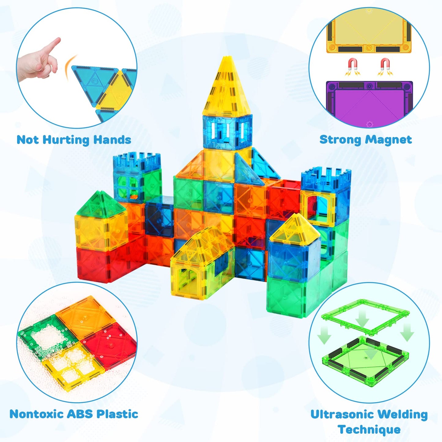 LATI Magnetic Building Tiles for Kids 3-8