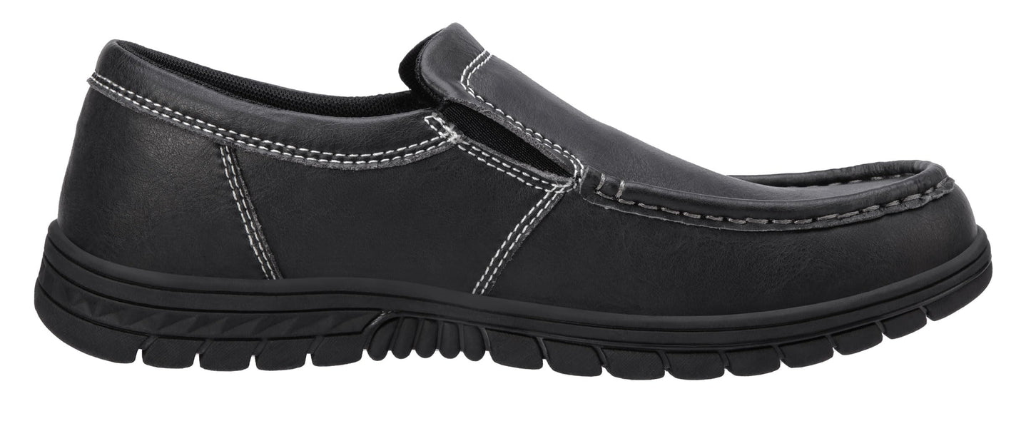 CAMEL CROWN Mens Slip On Loafers Comfortabl Walking Shoes Casual Moc Toe Lightweight Loafer Lace Up Office Dress Shoes Black 10
