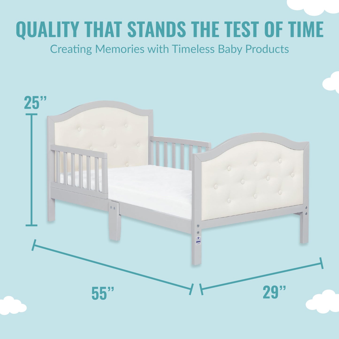 Dream On Me Zinnia Toddler Bed in Grey