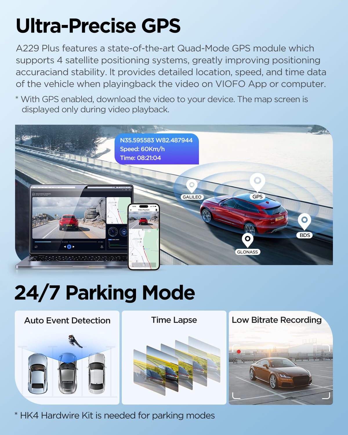 VIOFO A229 Plus Dual Channel Dash Cam