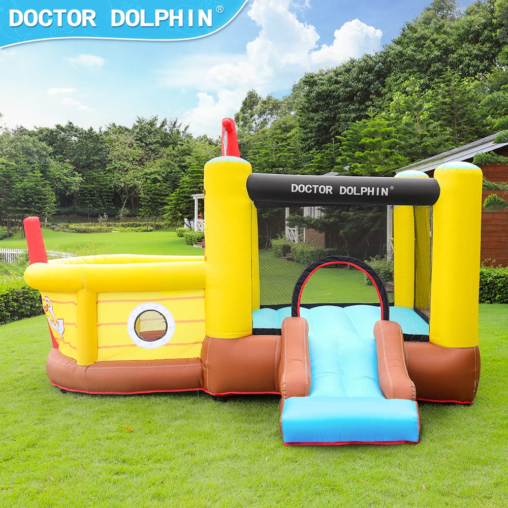 Inflatable Bounce House with Slide and Obstacles