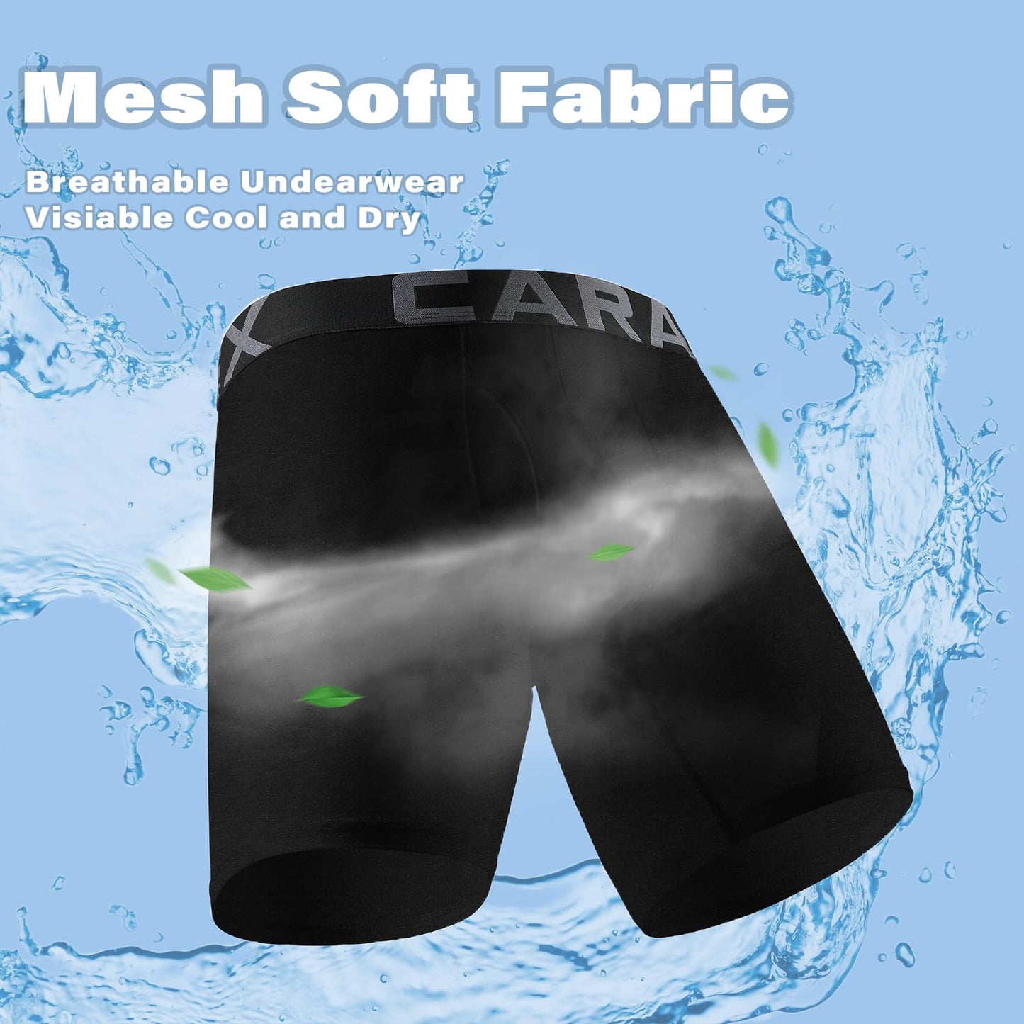 CARANXTEX Men's Soft Viscose Boxer Briefs - Black