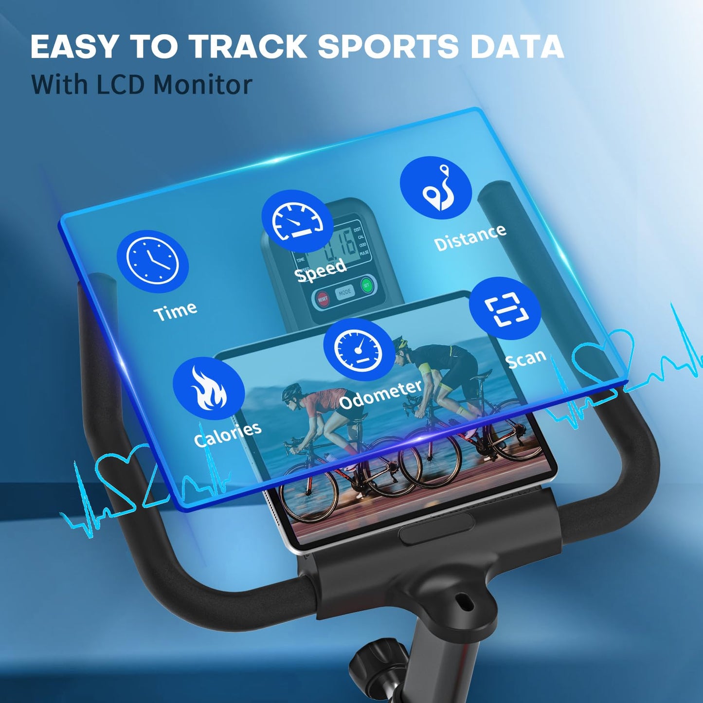 DMASUN Stationary Exercise Bike with Digital Display
