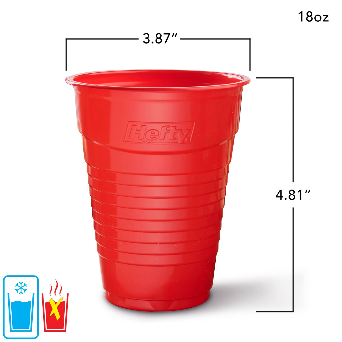 Hefty Compostable Red Party Cups, 18 oz, 48 Count