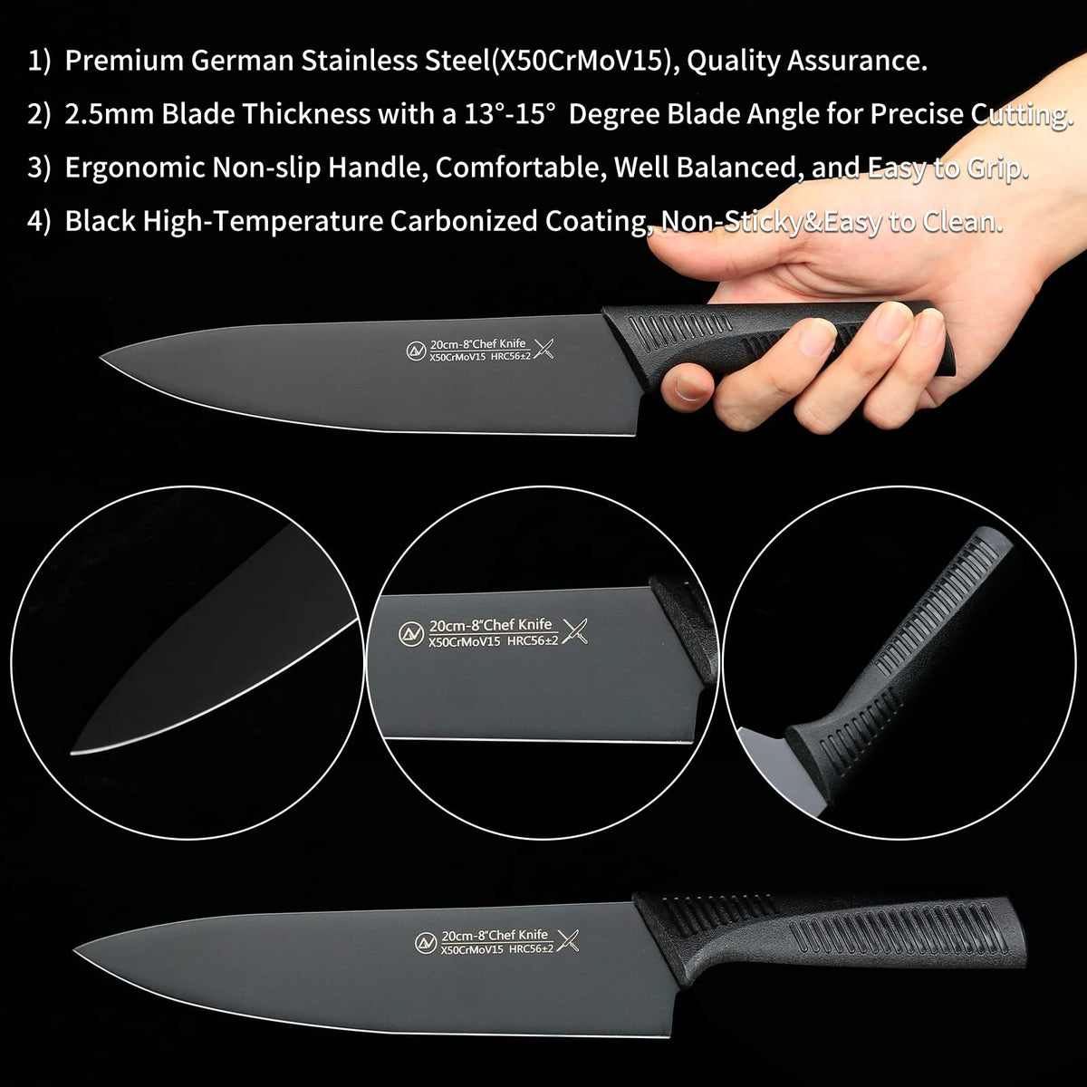 14-Piece Stainless Steel Knife Set with Block