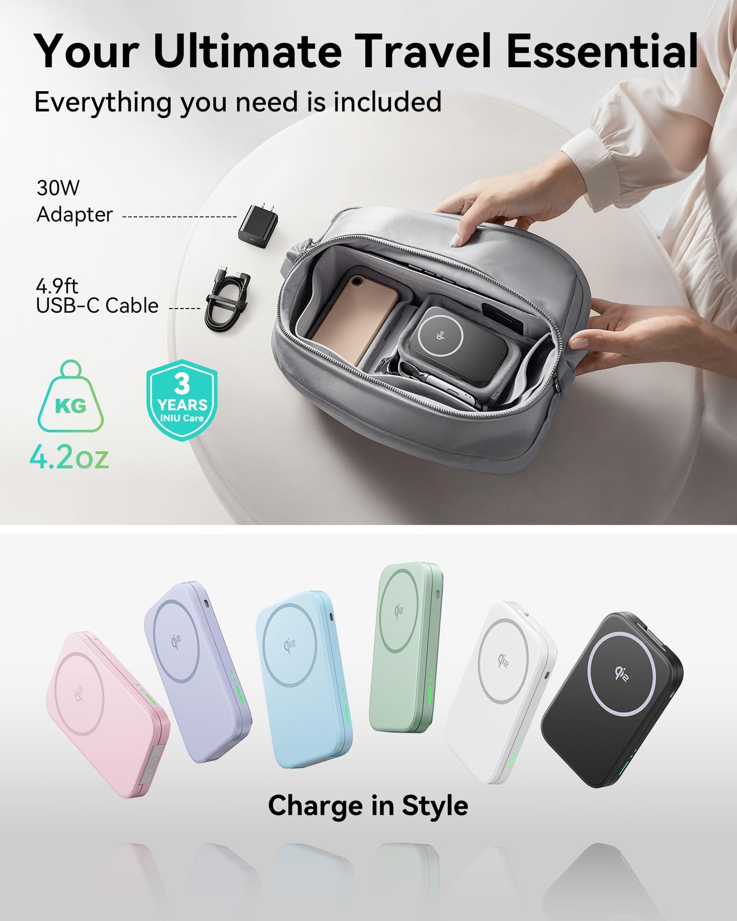 INIU 3-in-1 Wireless Charging Station for Apple