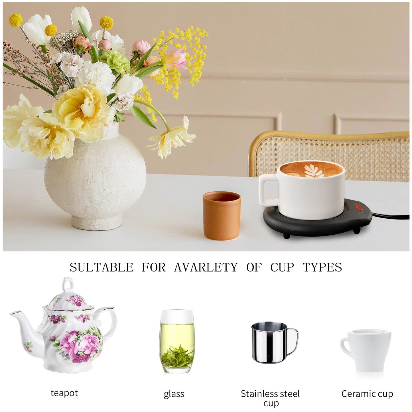 Coffee Mug Warmer for Warm Drinks by ASAWASA