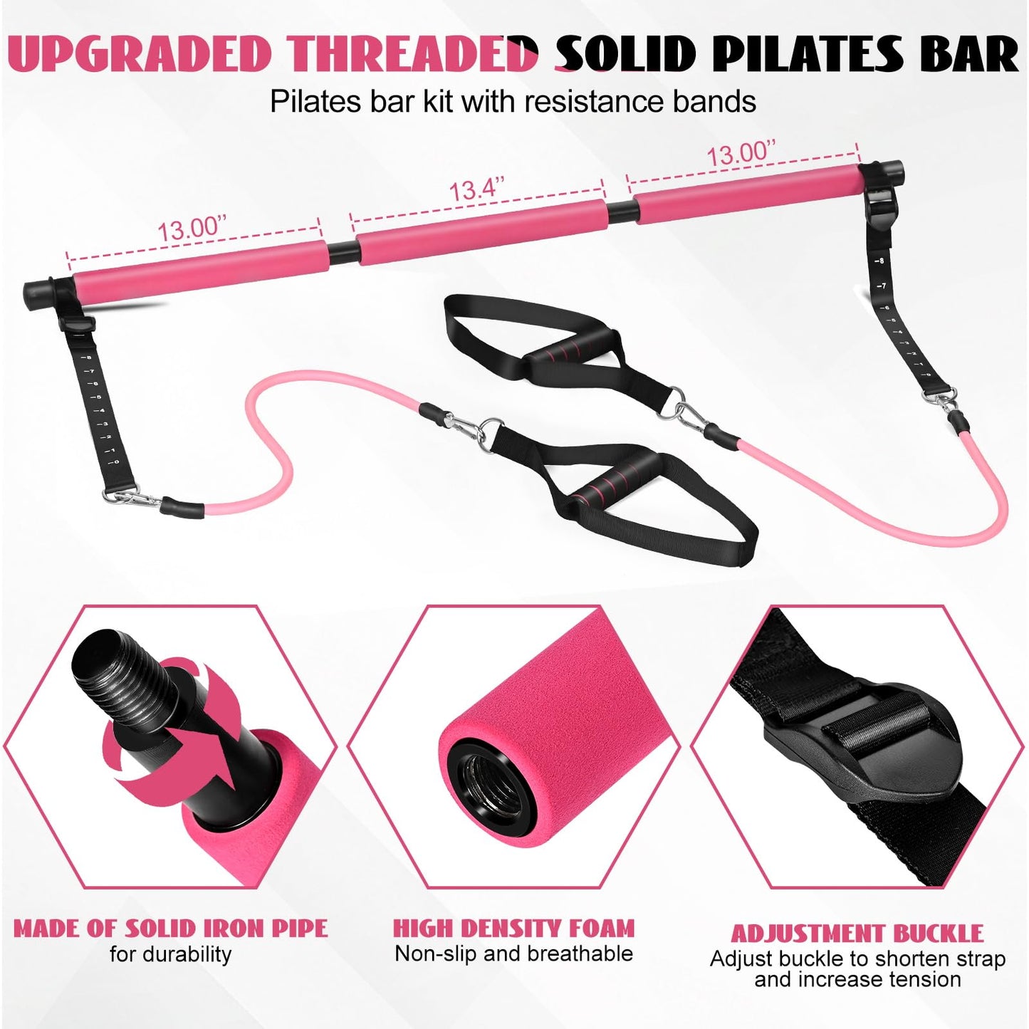 Pilates Bar Set with Resistance Bands for Training