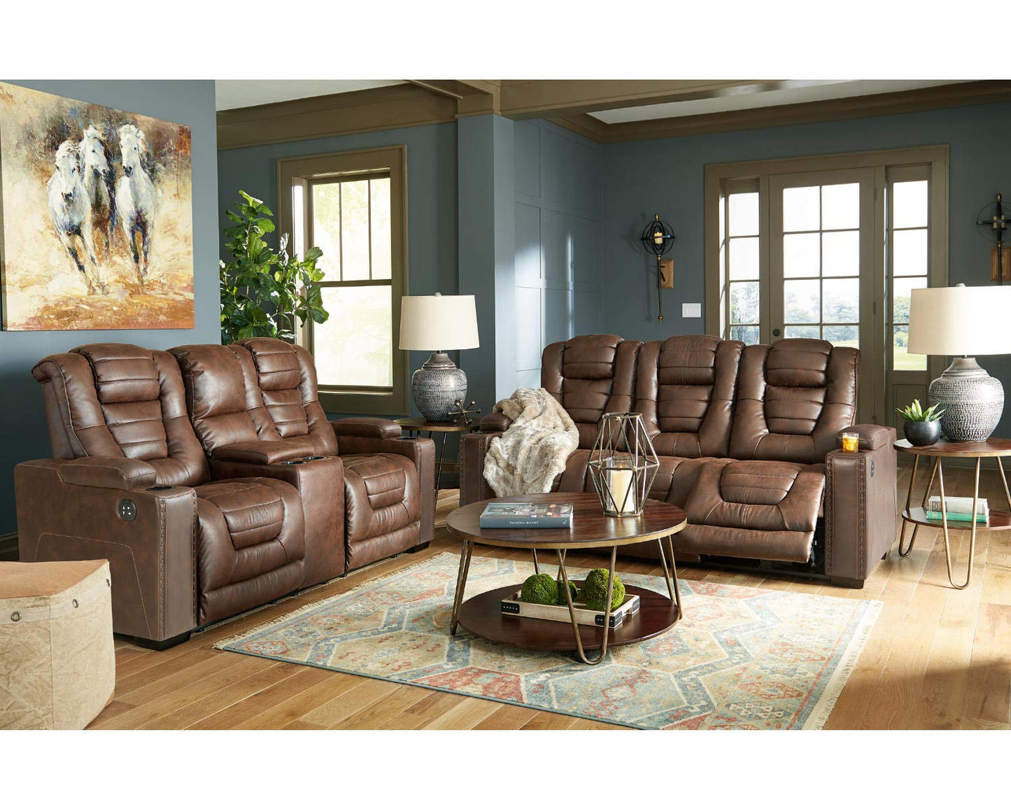 Power Reclining Sofa with Adjustable Headrest