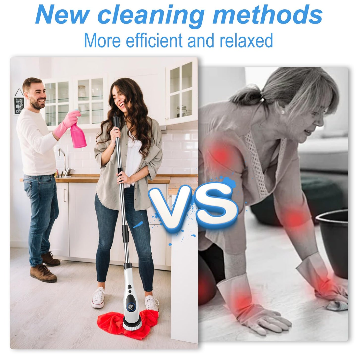 Cordless Electric Shower Scrubber with 9 Heads