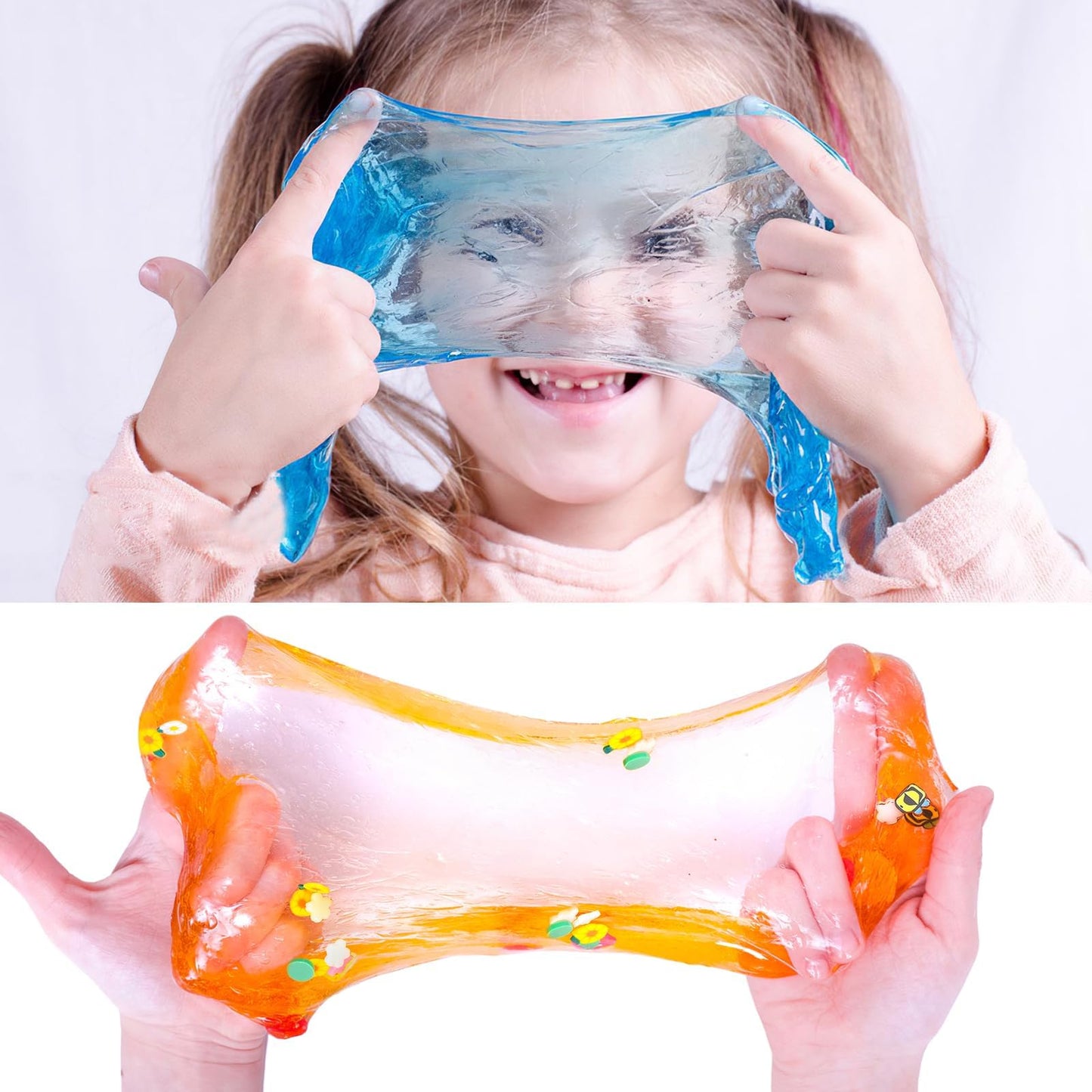 9 Pack Clear Crystal Slime kit, Super Soft and Glossy Jelly Crunchy Slime, DIY Jelly Cube Slime Party Stress Relief Toys for Girls and Boys