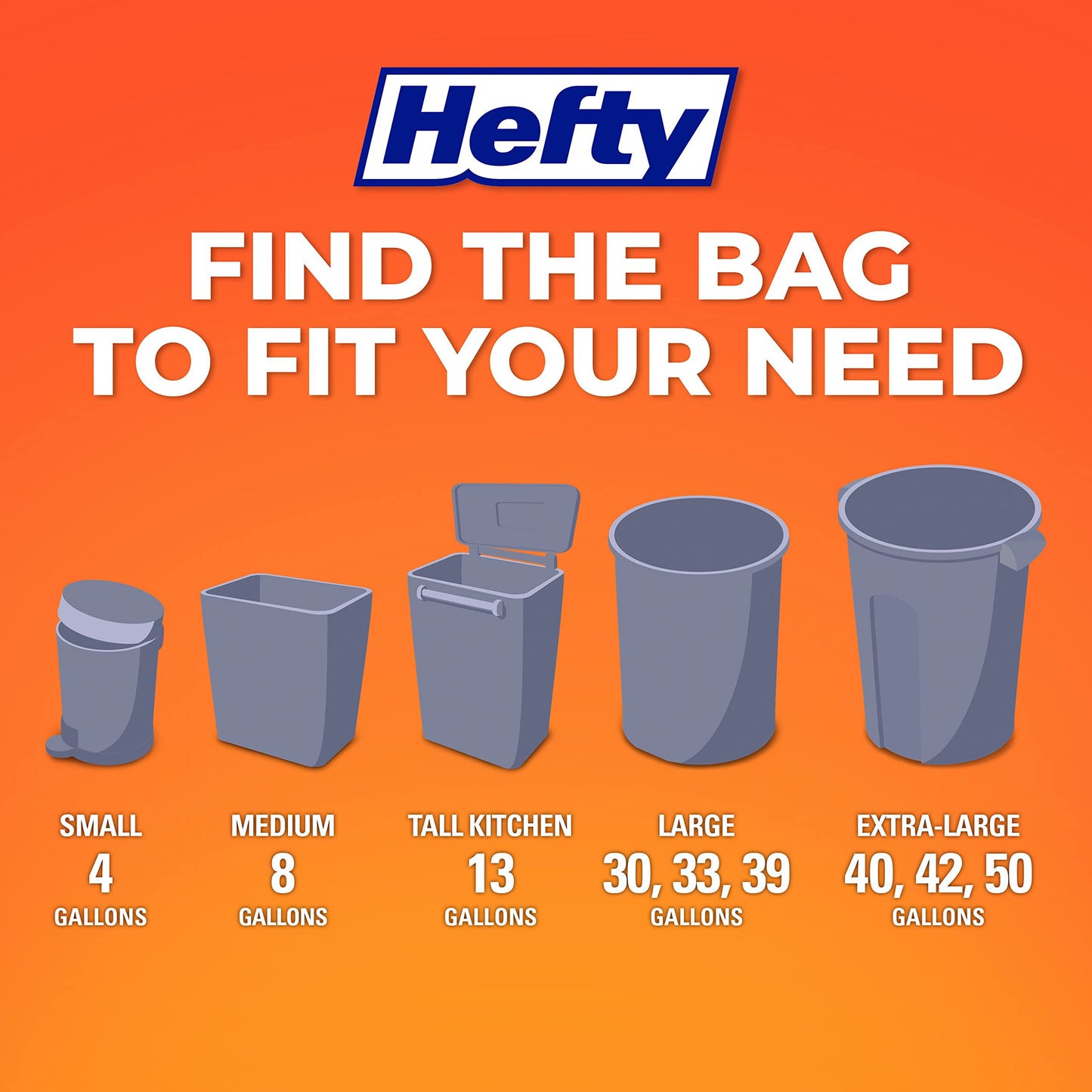 Hefty Ocean Water Scent 4 Gallon Trash Bags