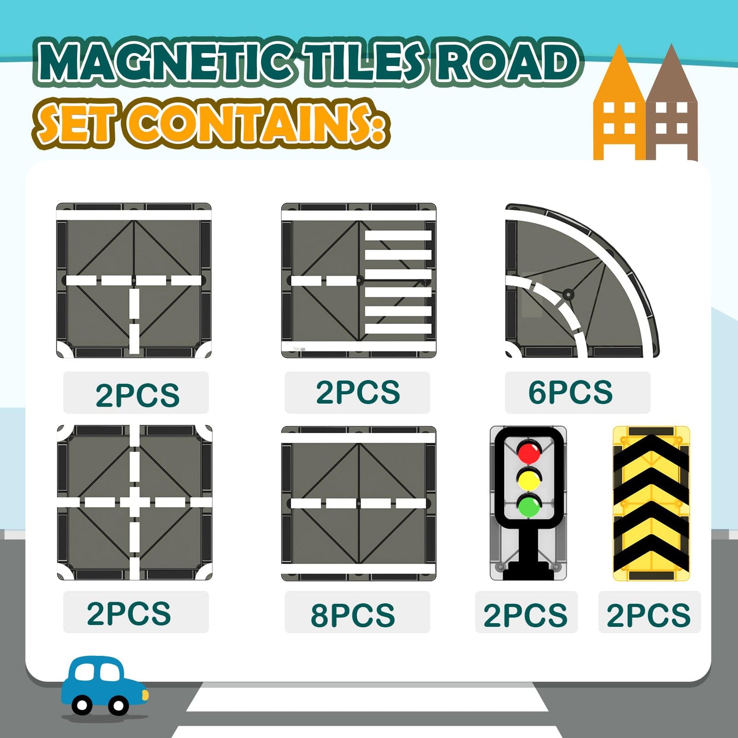 Magnetic Tiles Expansion Pack for Kids STEM Toys