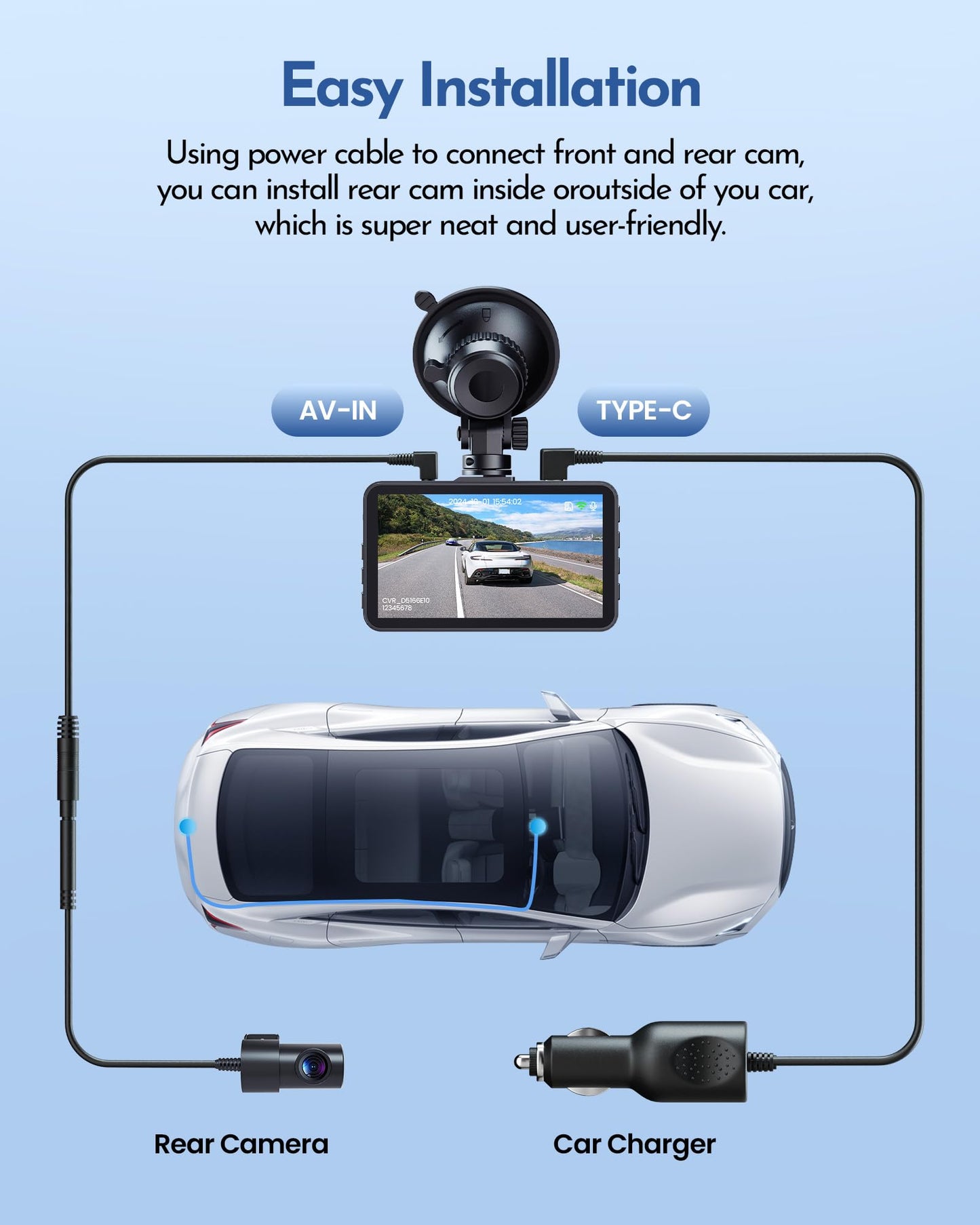DELLFY 4K Dash Cam with Night Vision & Wi-Fi
