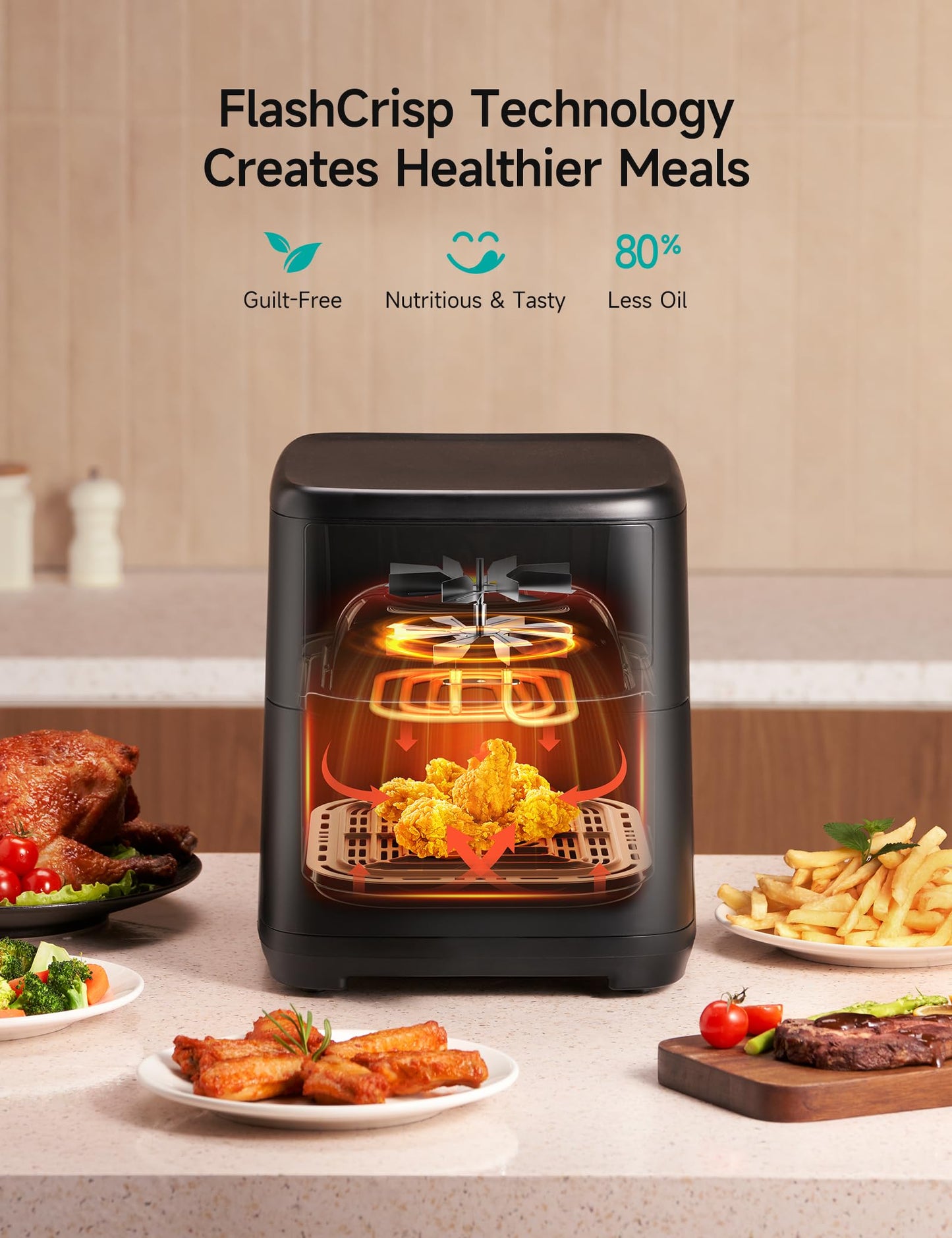 HiCOZY 10-in-1 6QT Air Fryer with Flash Crisp