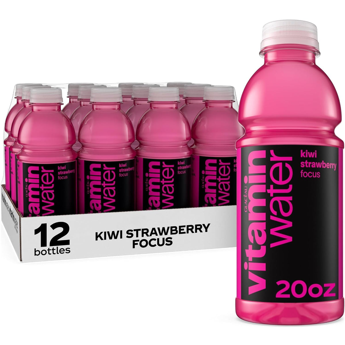 12 Pack vitaminwater Focus Kiwi Strawberry Drink Bottles (OU)
