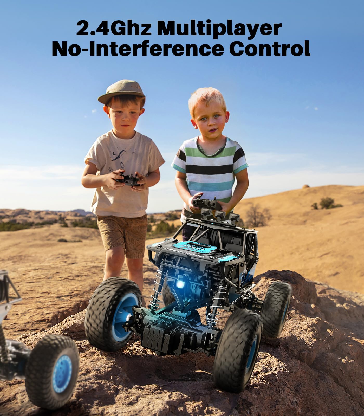 DoDoeleph Remote Control Truck, 1/20 Scale RC Cars for for Boys, Off Road Electric Car Truck Toys All Terrains Rechargeable Hobby Crawler for Kids