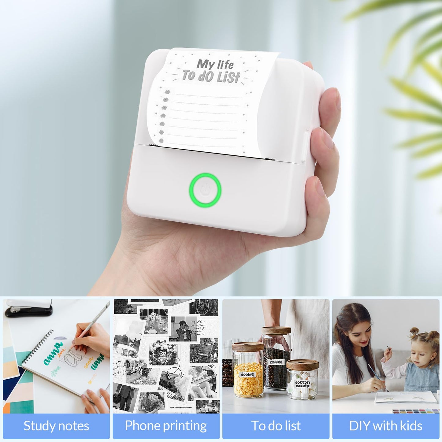 Inkless Bluetooth Mini Sticker Printer for Scrapbooks