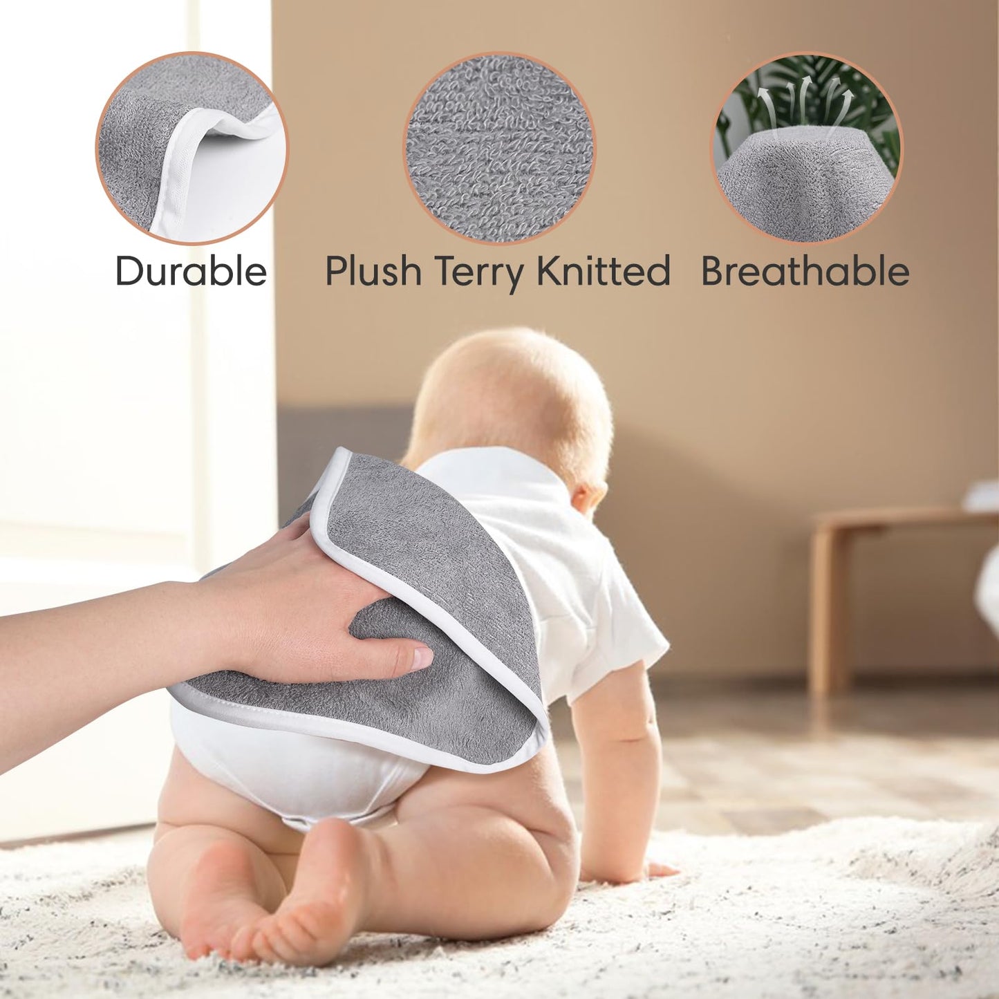 6 Pack Reusable Organic Baby Washcloths