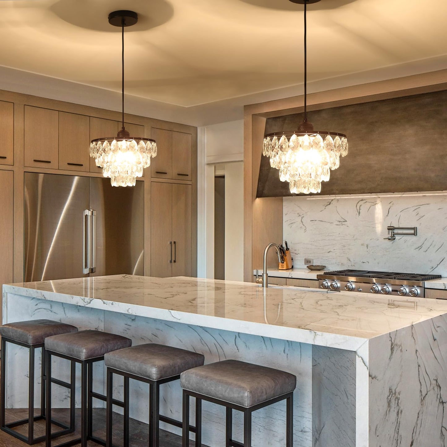 Modern Crystal Chandelier by Luupyia for Home