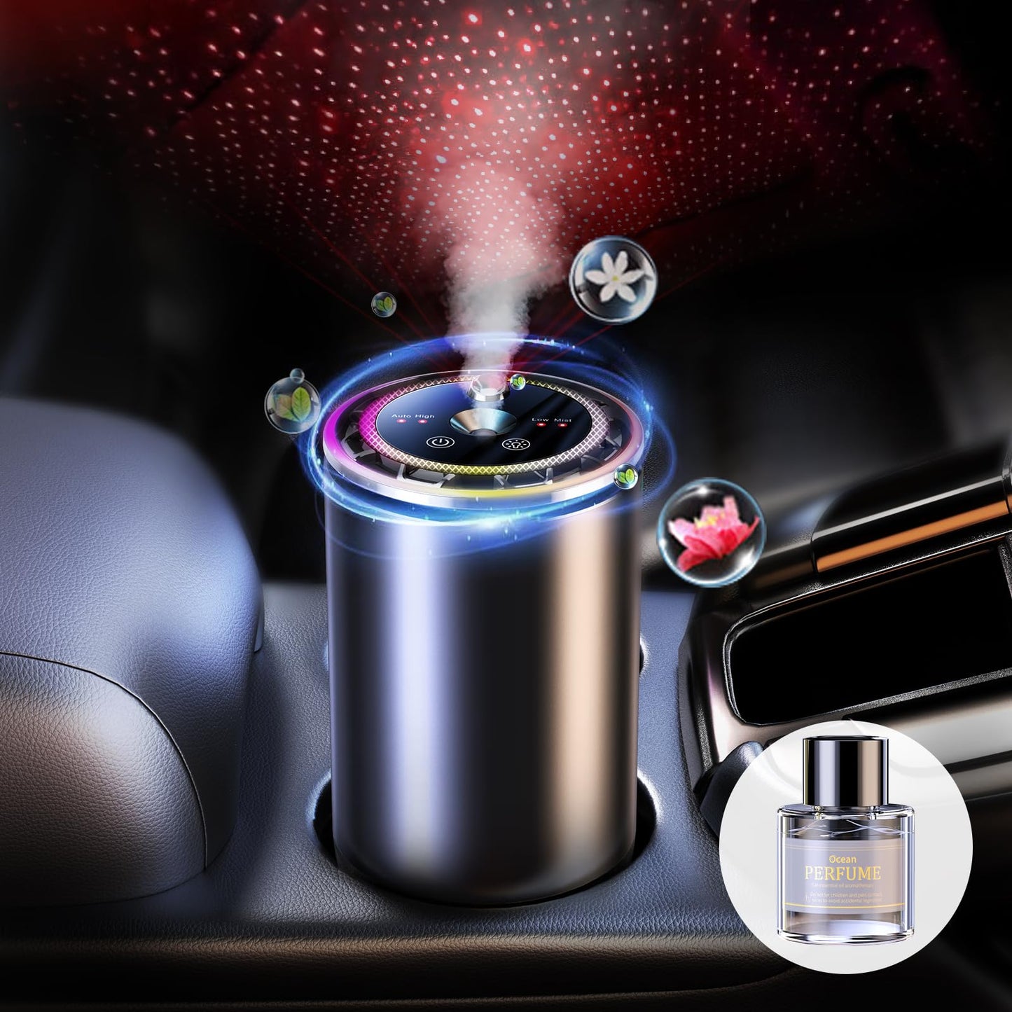 Smart Car Aroma Diffuser with Starry Projection