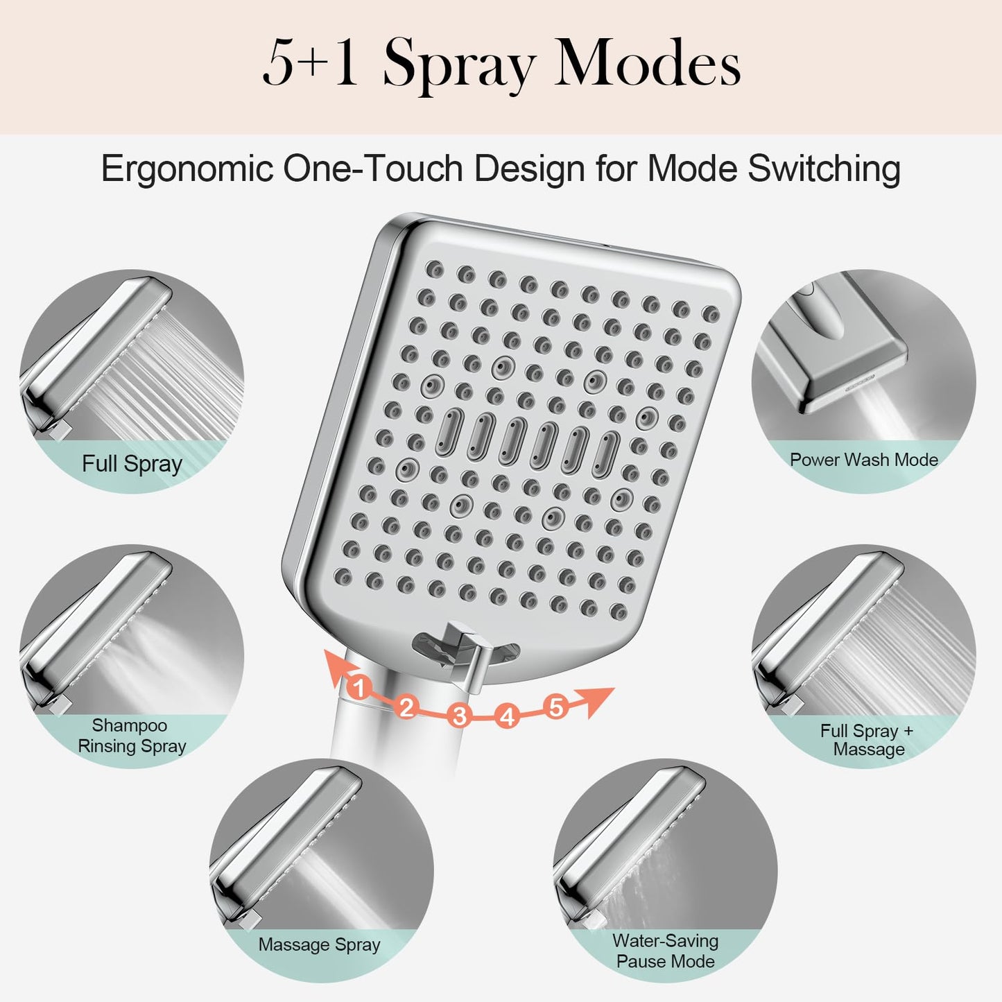High Pressure Handheld Shower Head with Filters