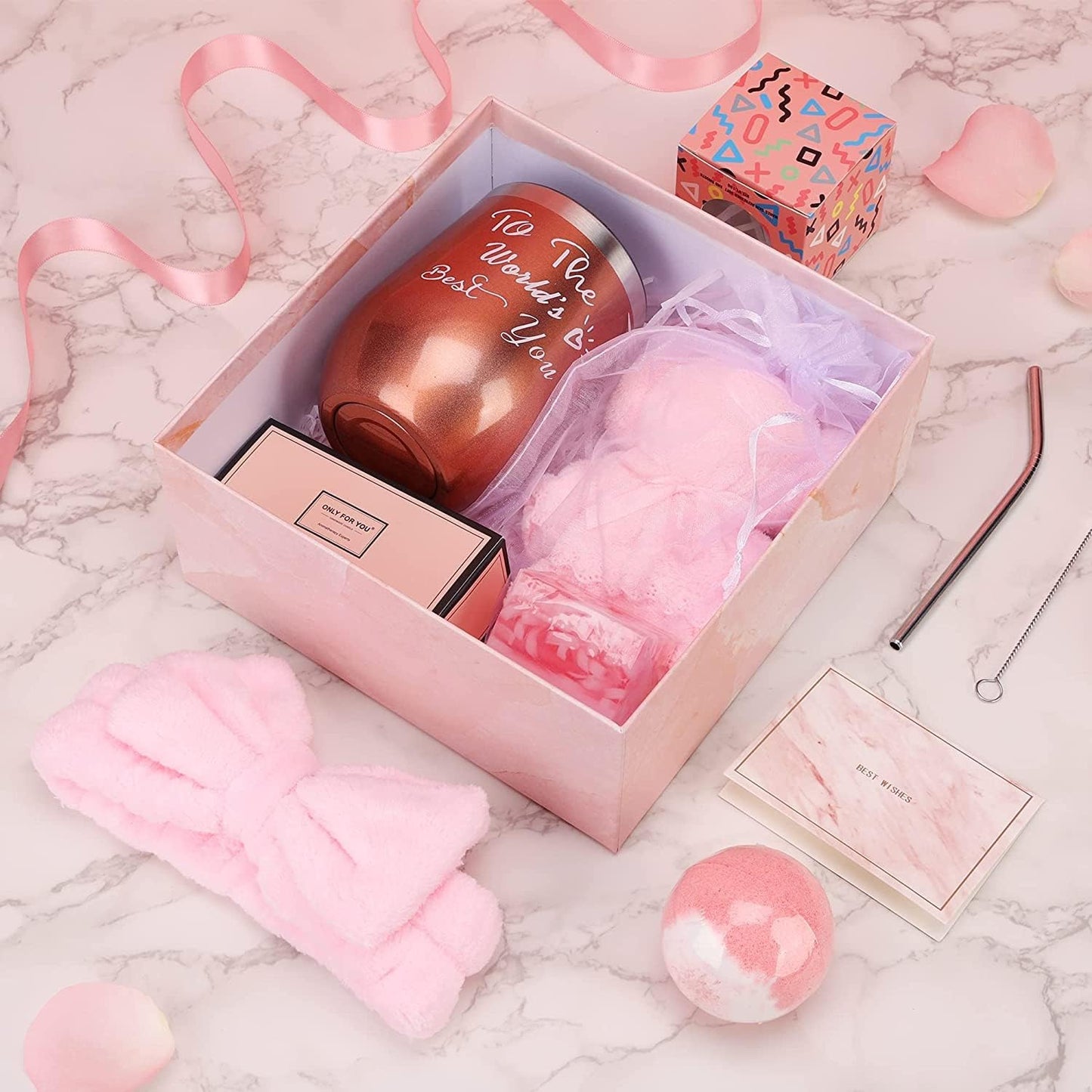 Birthday Gifts for Women,Relaxing Spa Gift for Women,Unique Happy Birthday Bath Set Gift Box for Her Mom Sister Best Friend,Mothers Day Gifts for women 40th 50th 60th Birthday Gifts Self Care Gifts