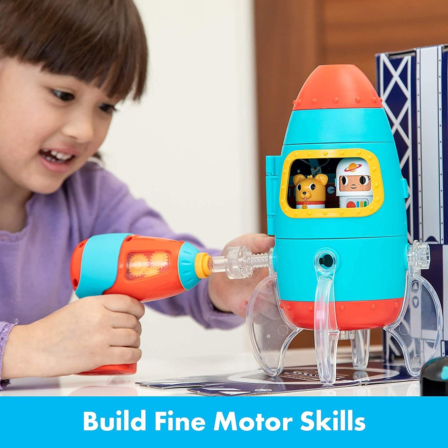 Design & Drill Bolt Buddies Rocket Toy