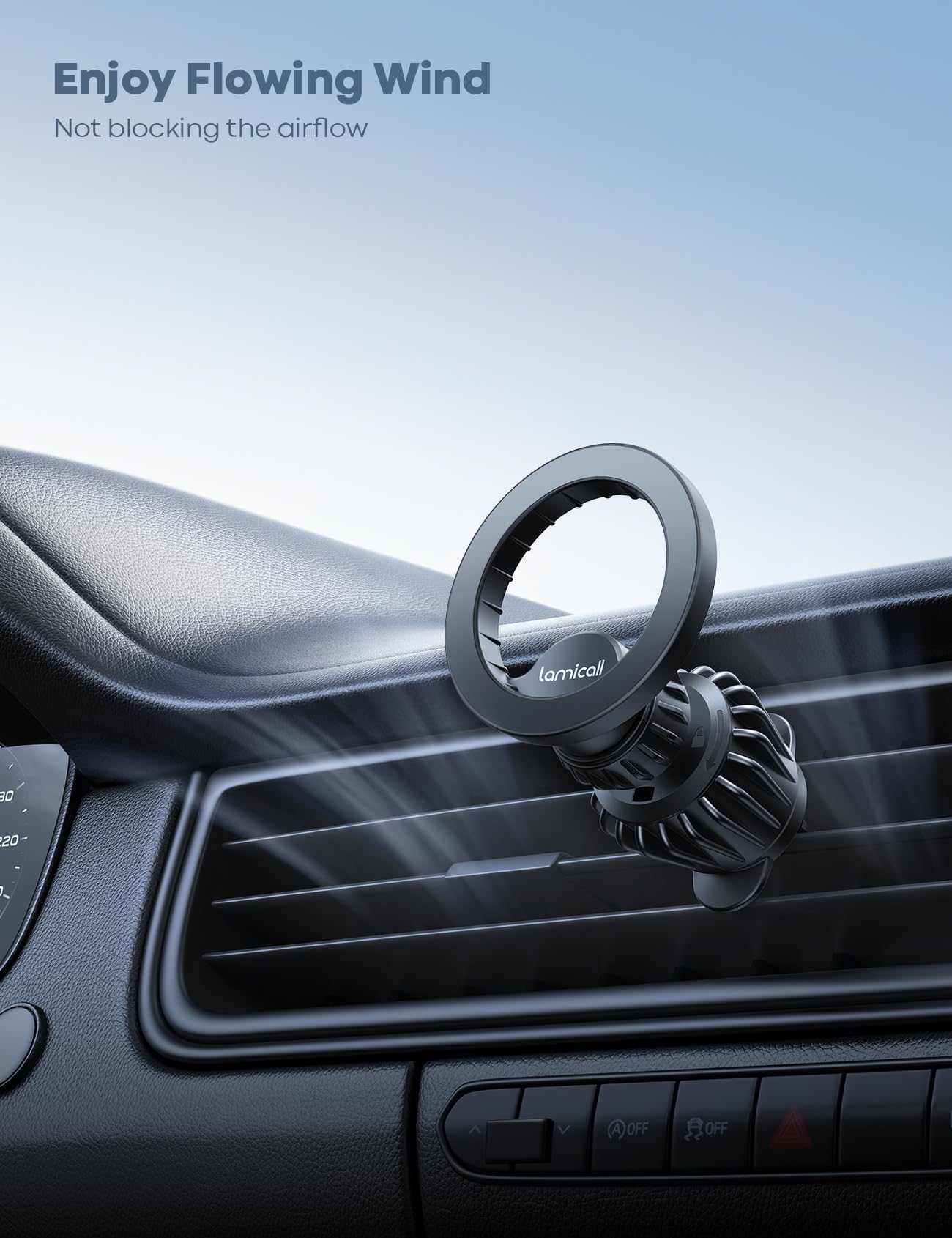 Lamicall Magnetic Car Phone Mount with 20 Magnets